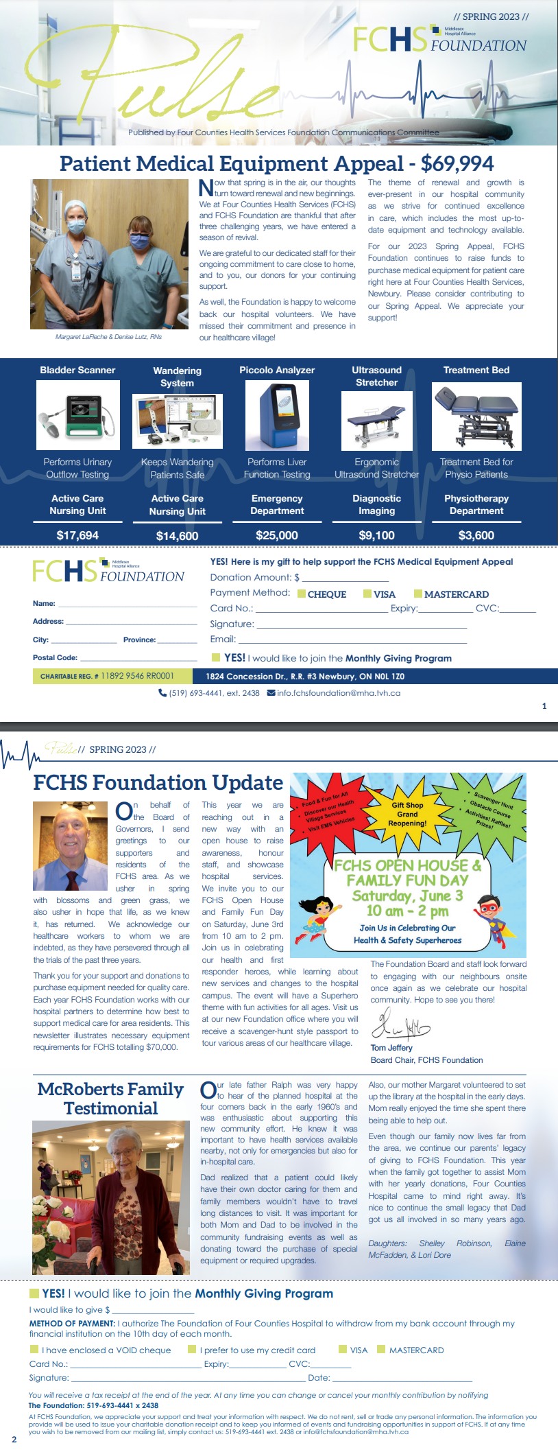 Click here to download our Spring 2023 Appeal Newsletter